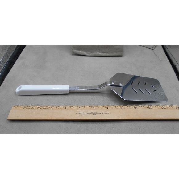 Vintage Ace Stainless Steel Slotted Spatula Flipper Turner Blue Hex Design USA - Picture 4 of 6